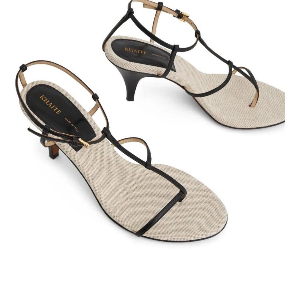 Khaite Women's Black and Cream Sandals